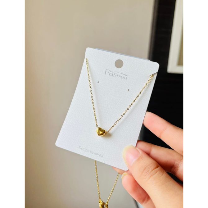 Minimalist Heart Necklace~ Anti Tarnish - Image 2