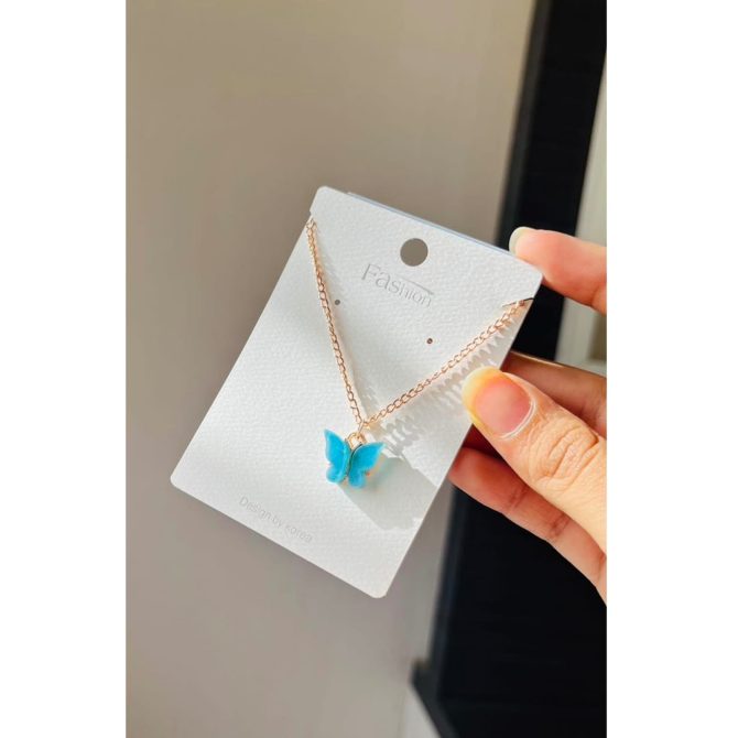 Blue Butterfly Necklace