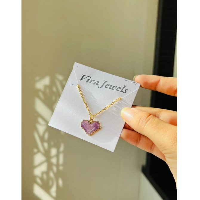 Lilac Heart Necklace