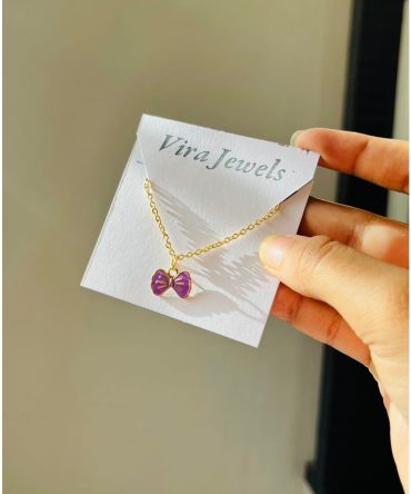 Purple Bow Necklace
