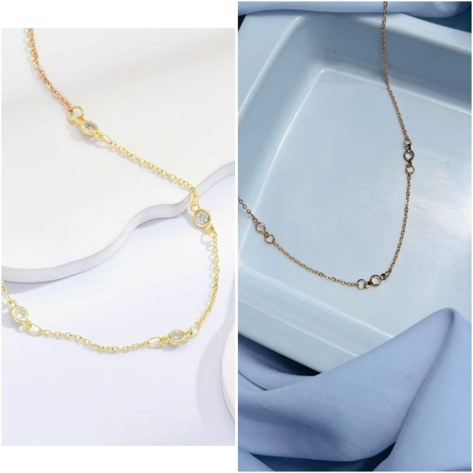 Golden Linked Chain Necklace