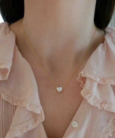Minimalist Diamond Heart Necklace