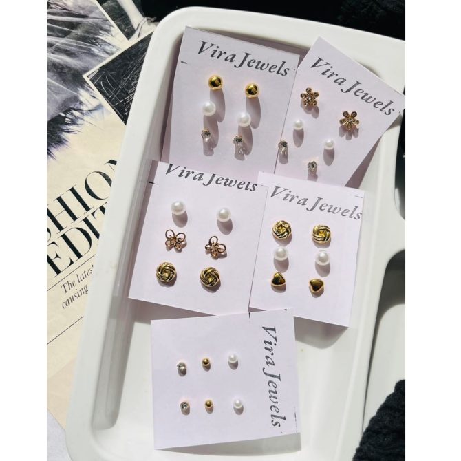 Trio Studs Card (₹8 Per Pair)