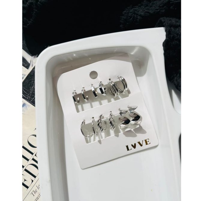 Silver Essentials Earrings Combo (₹23 Per Pair) - Image 2