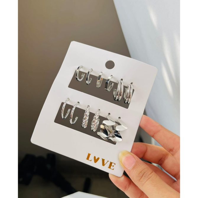 Silver Essentials Earrings Combo (₹23 Per Pair)