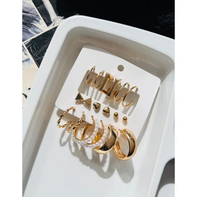 Georgia Golden Earrings Combo (₹20 Per Pair)