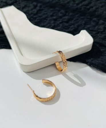 Sleek Textured Hoops