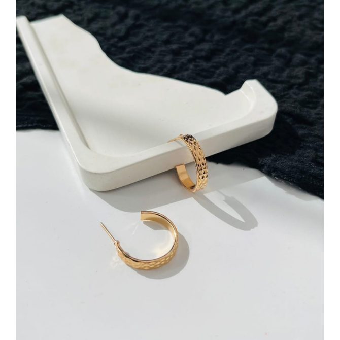 Sleek Textured Hoops