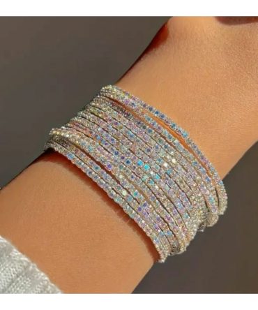 Silver Diamonds Band~ Stretchable