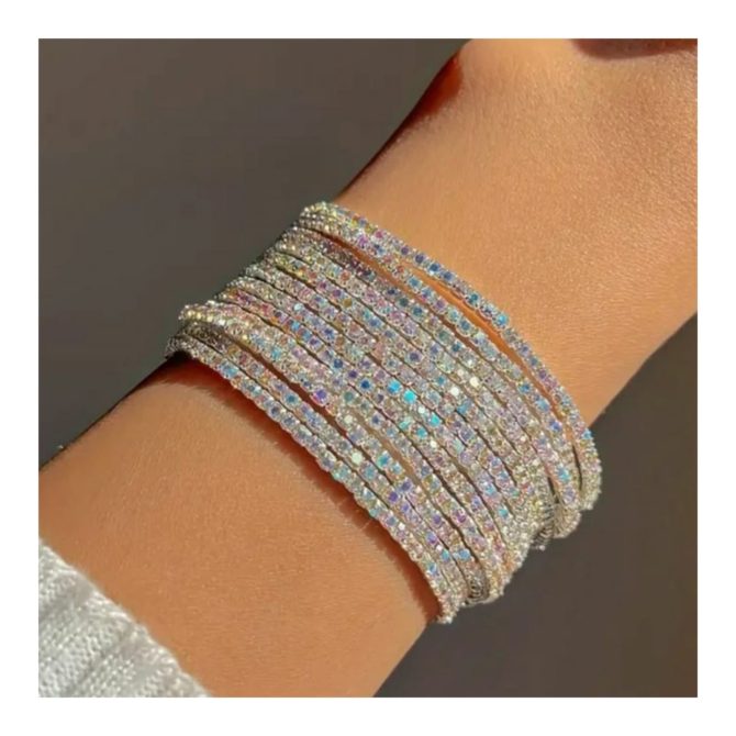 Silver Diamonds Band~ Stretchable