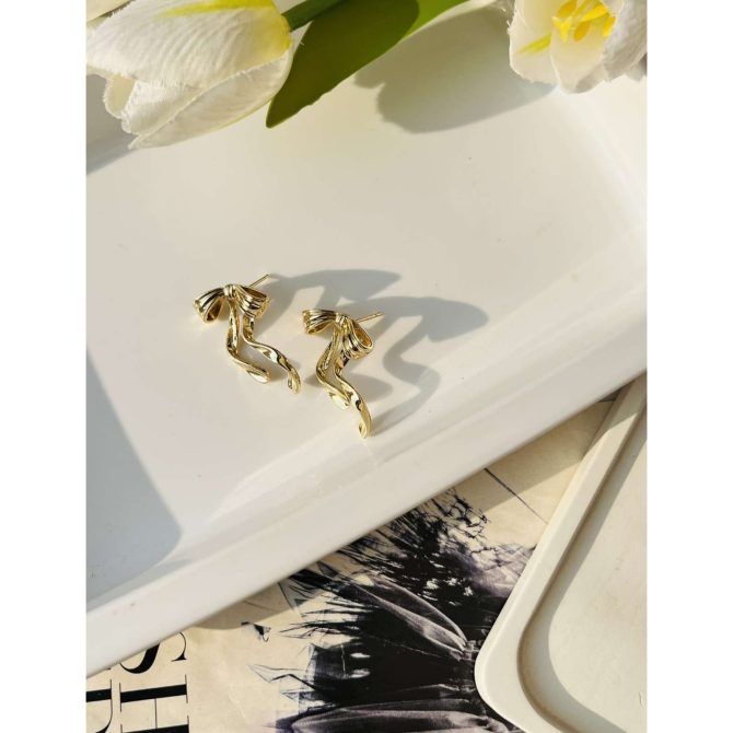 Wavy Bow Earrings - Image 2