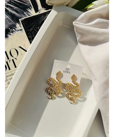 Textured Snake Earrings