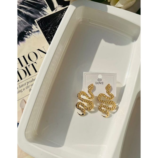 Textured Snake Earrings - Image 2