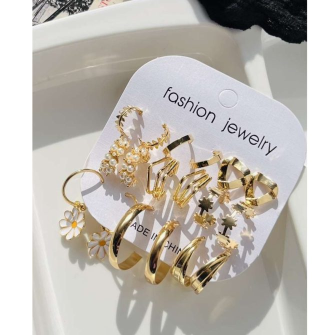 Floral Pearl Earrings Combo (₹20 Per Pair)