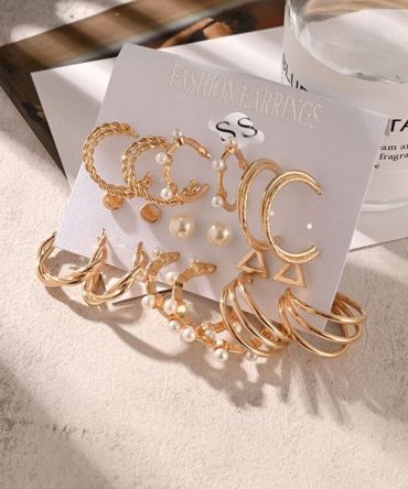 Golden Pearl Earrings Combo (₹22 Per Pair)