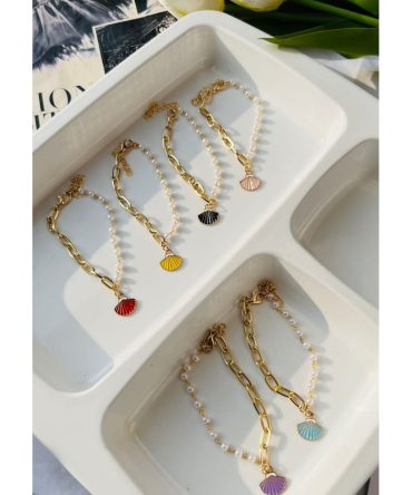 Shell Pearl Chain Bracelet