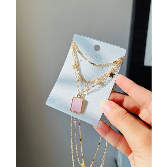 Three Layer Charms Necklace - Image 2