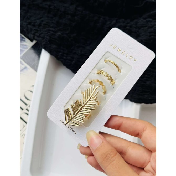 Golden Feather Rings Combo (₹20 Each)