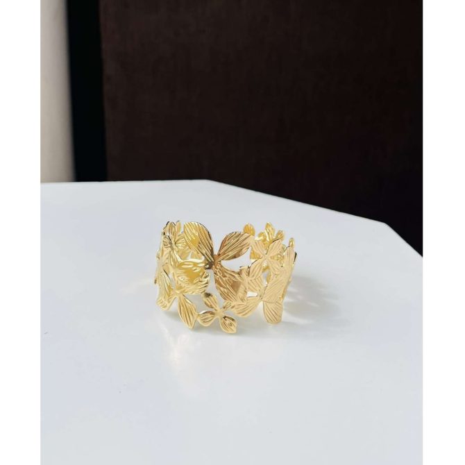 Textured Floral Bangle - Image 2