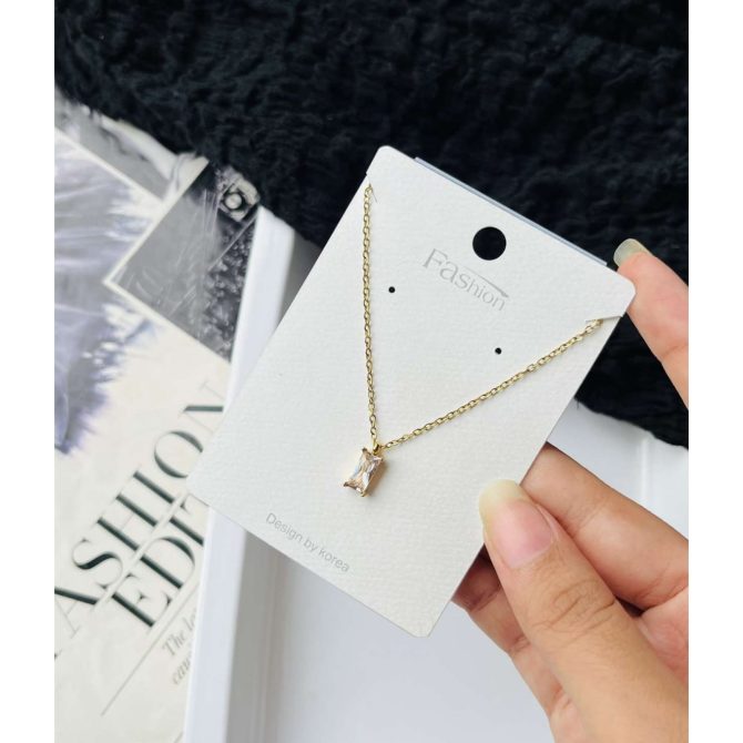 Angled Diamond Necklace~ Anti Tarnish