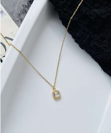 Square Diamonds Necklace~ Anti Tarnish