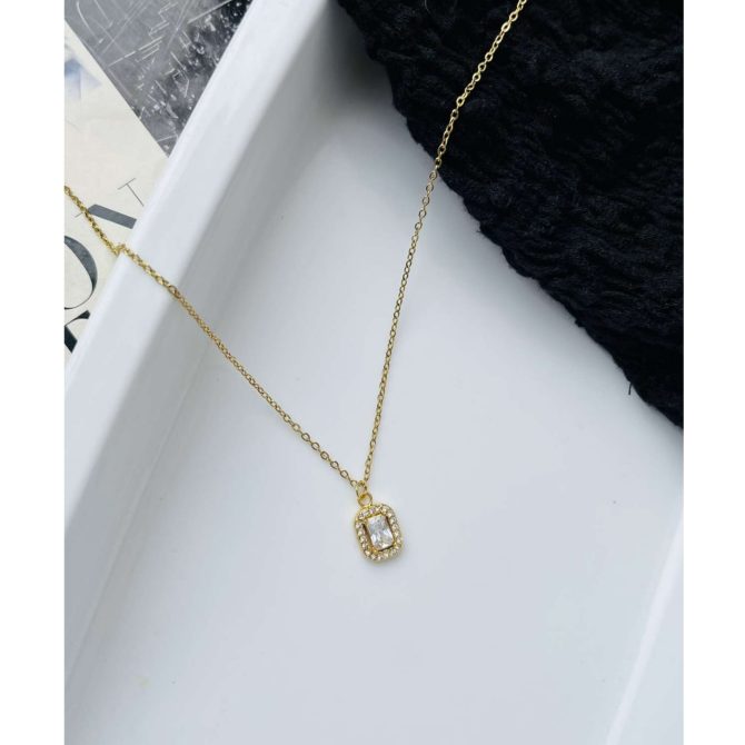 Square Diamonds Necklace~ Anti Tarnish