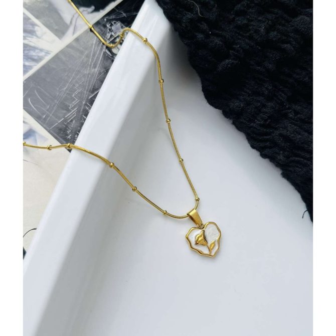 Golden Rosette Necklace~ Anti Tarnish