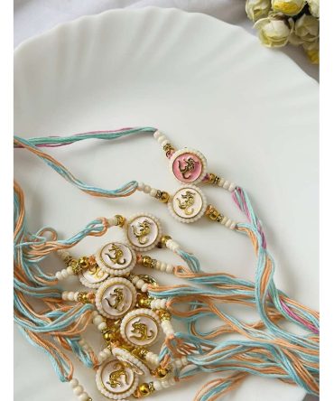 White Om Ganesha Rakhi