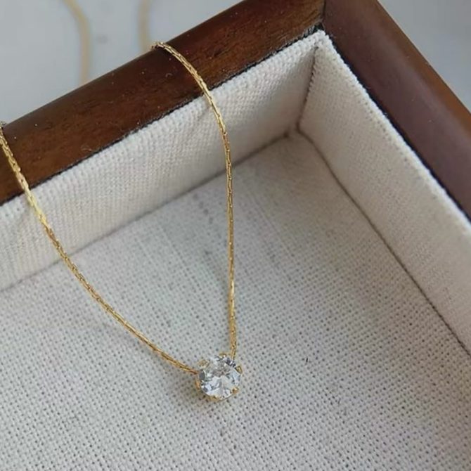 Minimalist Diamond Necklace~ Anti Tarnish - Image 3