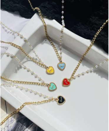 Pastel Pearl Heart Necklace