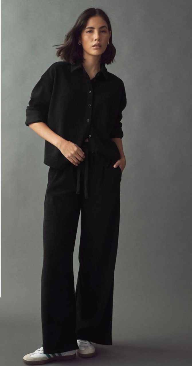 Black linen Cotton Co-ord Set - Image 2