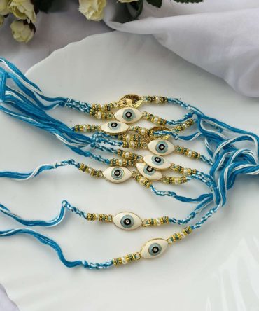 White Evil Eye Rakhi