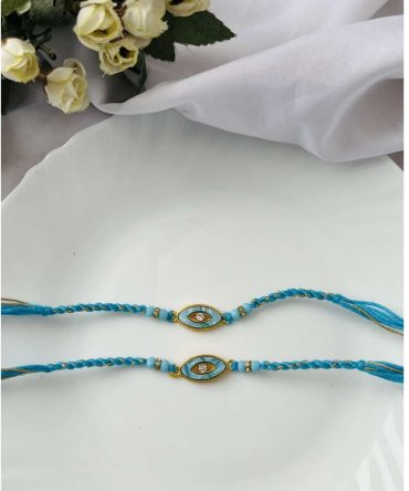 Light Blue Evil Eye Rakhi