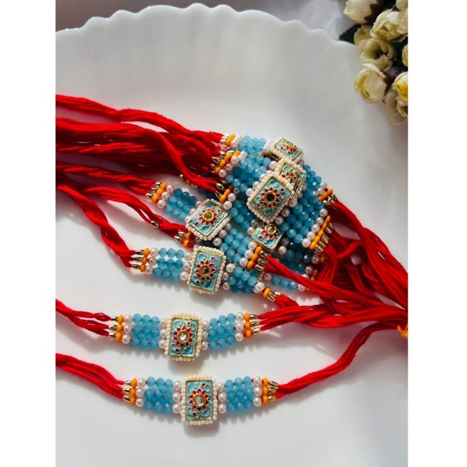 Blue Pearls Rakhi
