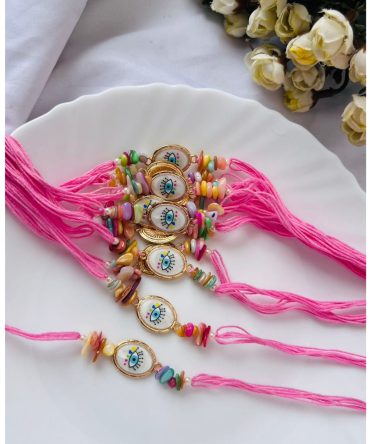 Pink Evil Eye Rakhi
