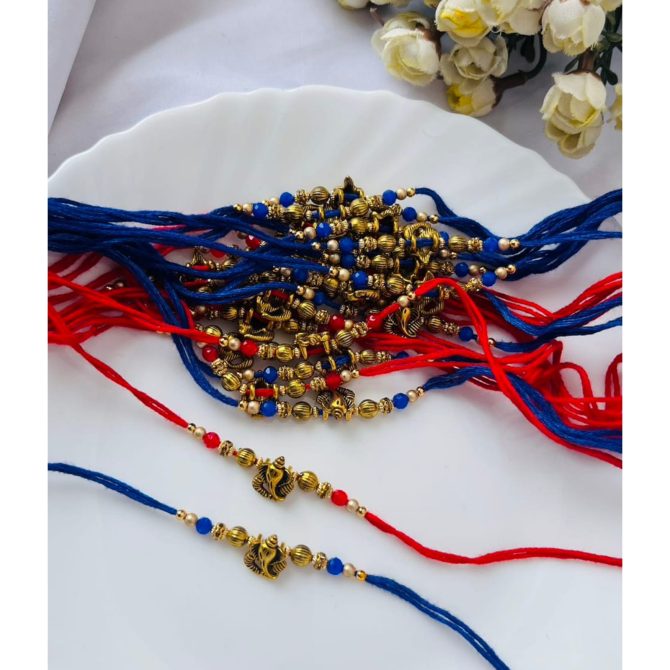Red Blue Ganesha Rakhi