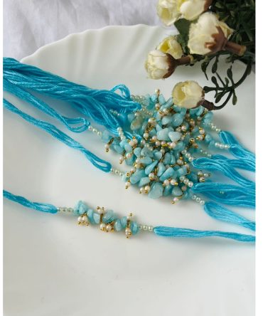 Baby Blue Crystals Rakhi