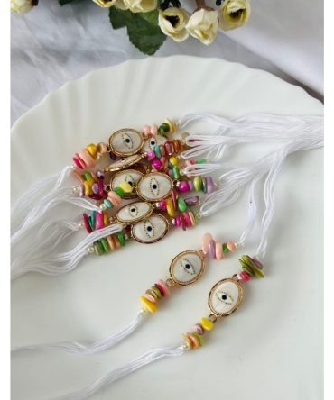 White Evil Eye Rakhi