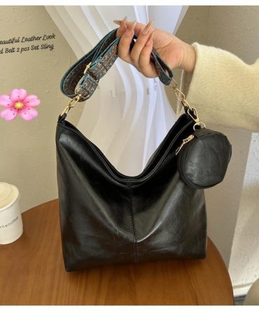 Broad Belt Tote with Coin Pouch