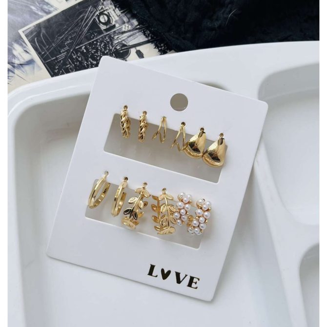Audrey Pearl Earrings Combo (₹20 Per Pair)