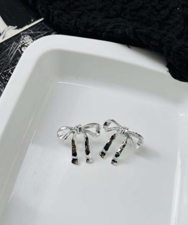 Silver Bow Earrings