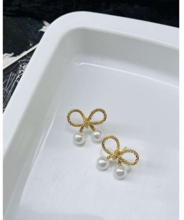 Pearl Bow Earrings