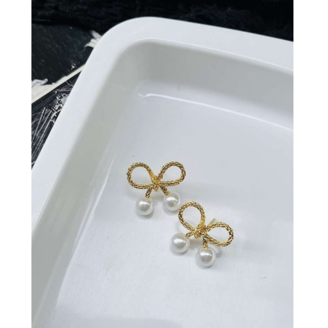 Pearl Bow Earrings