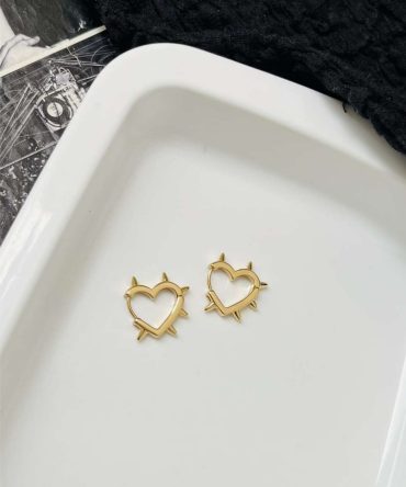 Heart Spike Hoops~ Anti Tarnish