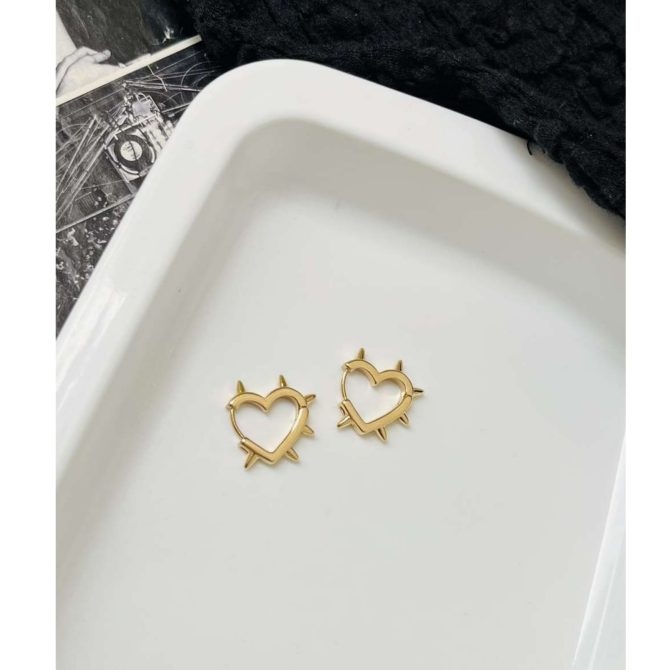 Heart Spike Hoops~ Anti Tarnish