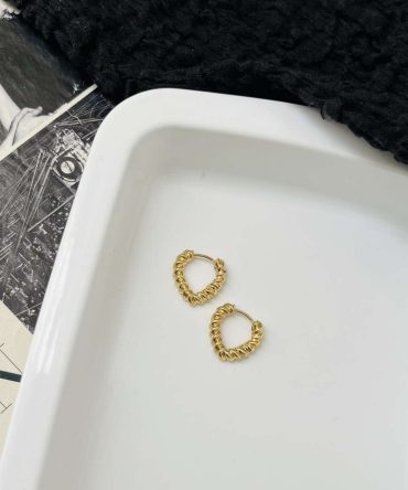 Curvy Heart Hoops~ Anti Tarnish