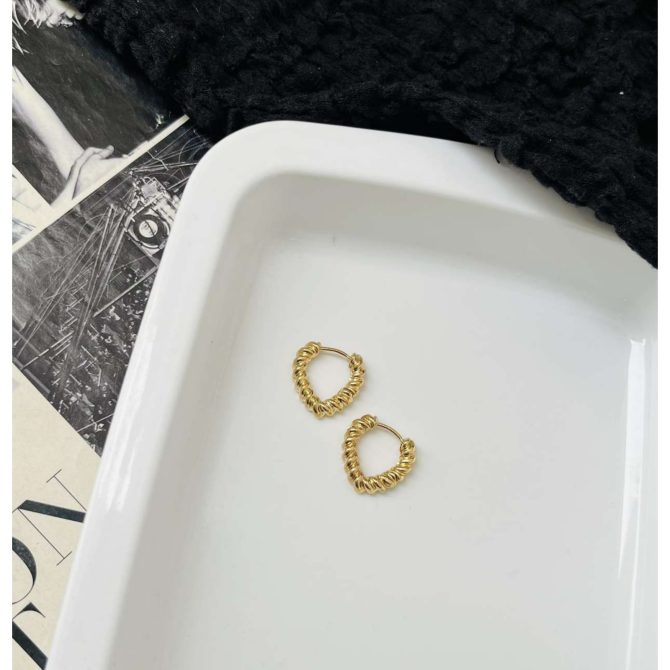 Curvy Heart Hoops~ Anti Tarnish