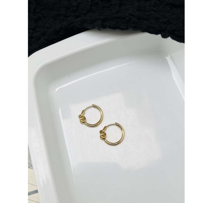 Minimalist Knot Hoops~ Anti Tarnish