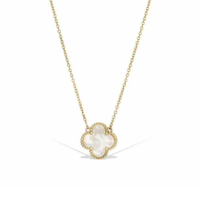 White Clover Necklace~ Anti Tarnish - Image 2