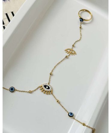 Evil Eye Ring Bracelet~ Anti Tarnish